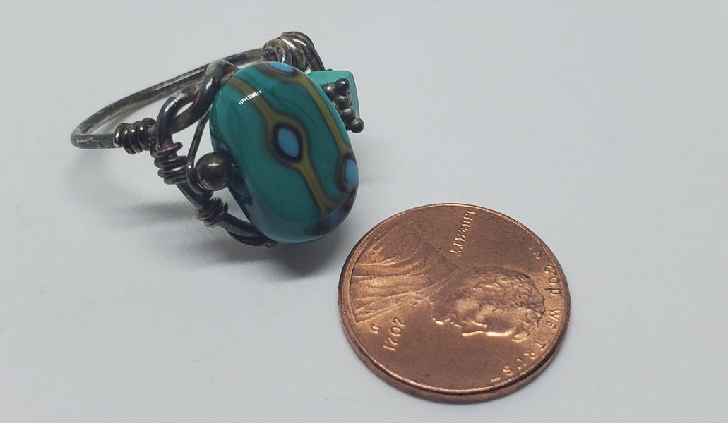 Cool Wire Wrapped Ring sz 7.5