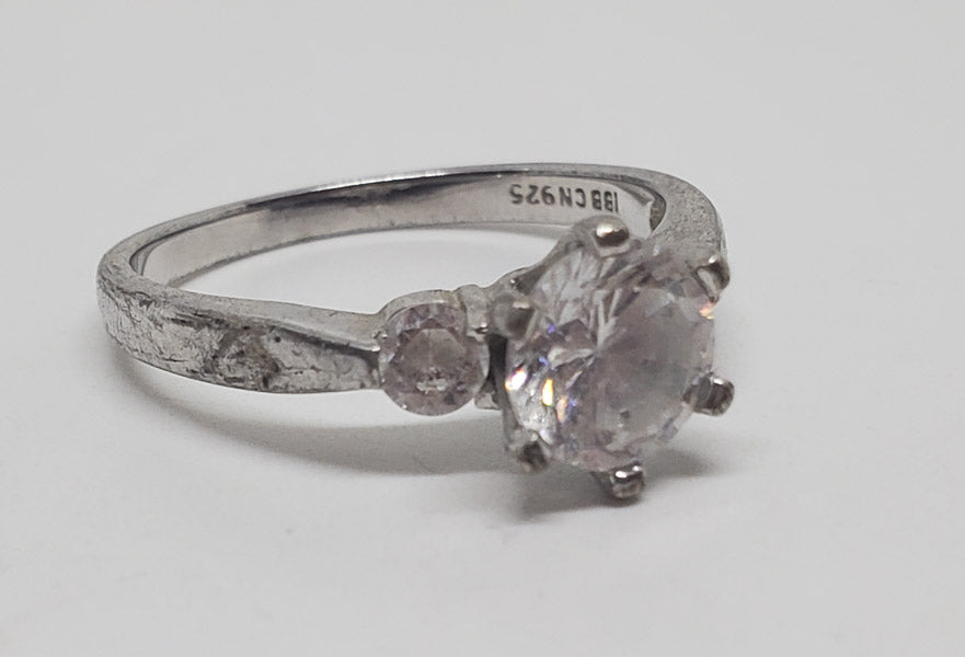 IBB Sterling Silver 3 Stone PPF Ring sz 8