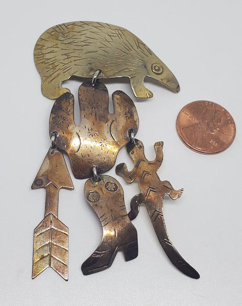 Silver Tone Artist ANNA SW Style Brooch