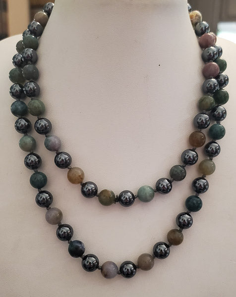 32 Inch Natural Stone Beaded Necklace