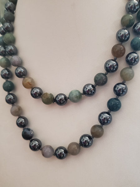 32 Inch Natural Stone Beaded Necklace