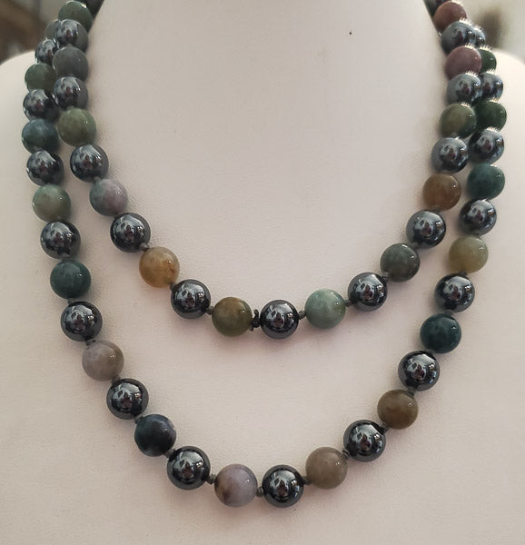 32 Inch Natural Stone Beaded Necklace