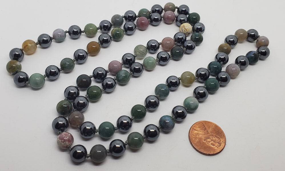 32 Inch Natural Stone Beaded Necklace