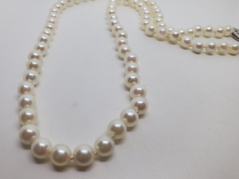 Genuine Pearl Knotted 14k Gold Necklace