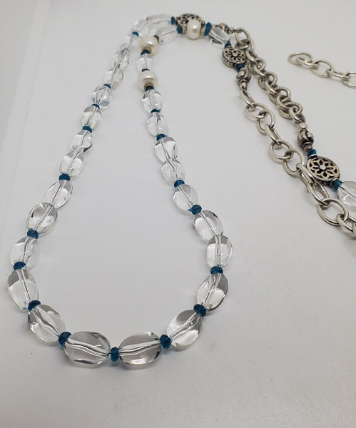 Sterling Silver Clear Crystal Quartz Necklace
