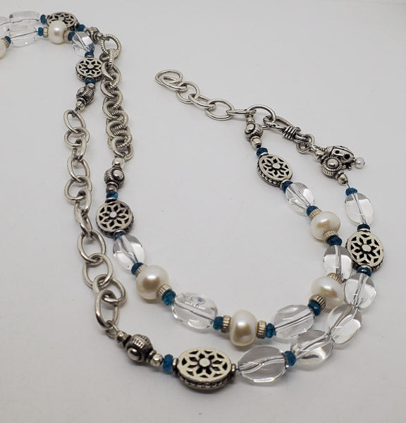 Sterling Silver Clear Crystal Quartz Necklace