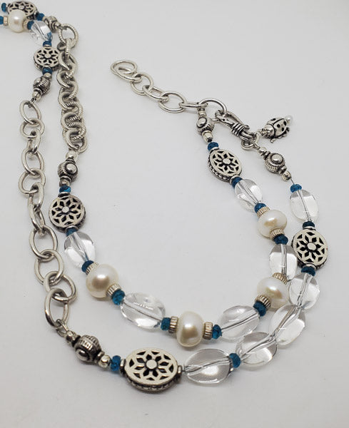 Sterling Silver Clear Crystal Quartz Necklace