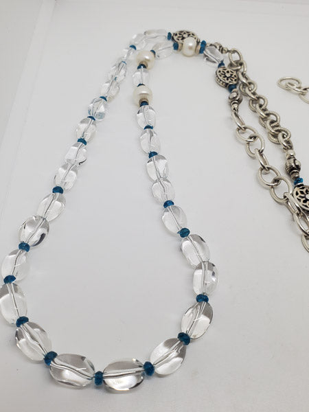 Sterling Silver Clear Crystal Quartz Necklace