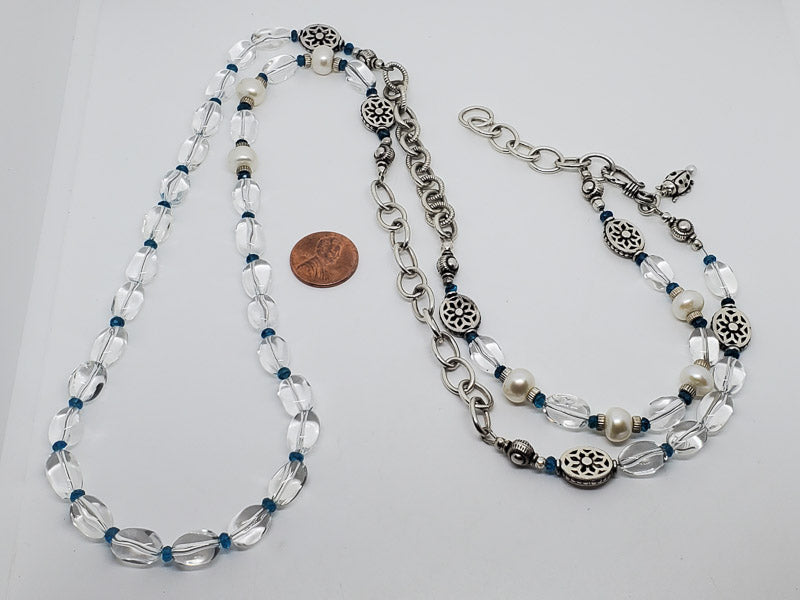Sterling Silver Clear Crystal Quartz Necklace