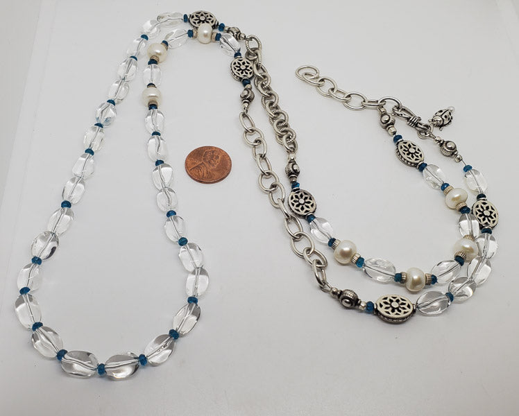 Sterling Silver Clear Crystal Quartz Necklace