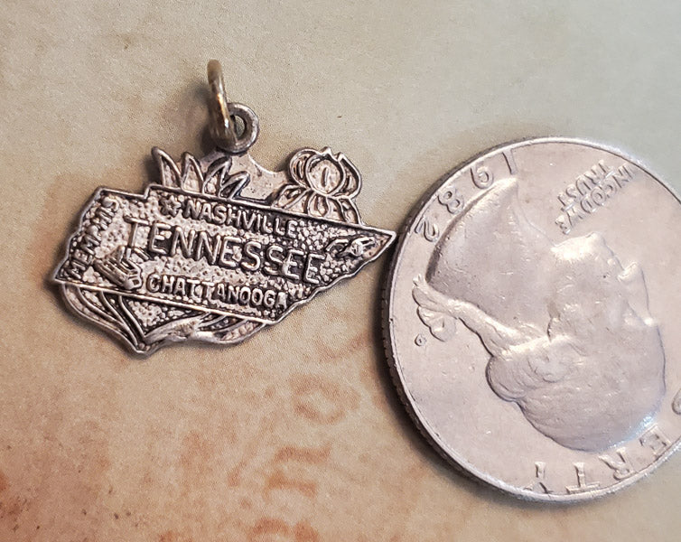 Sterling Silver Tennessee State Charm