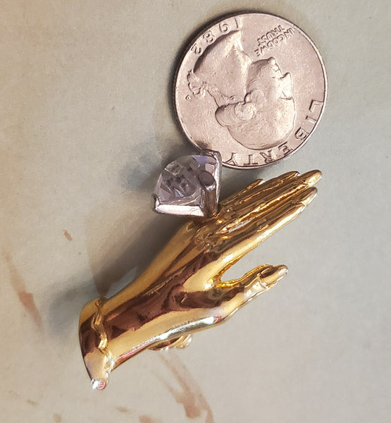 Rare M. JENT Ring Hand Pin Brooch