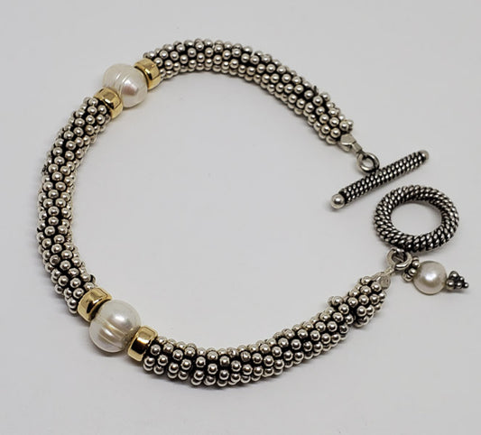 High Quality Sterling Silver Pearl Bracelet