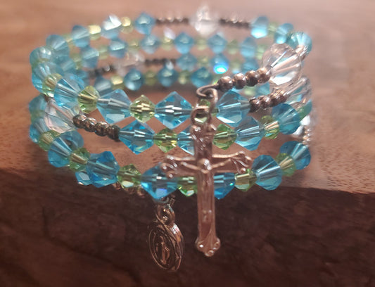 Religious Crystal Beaded Wrap Bracelet
