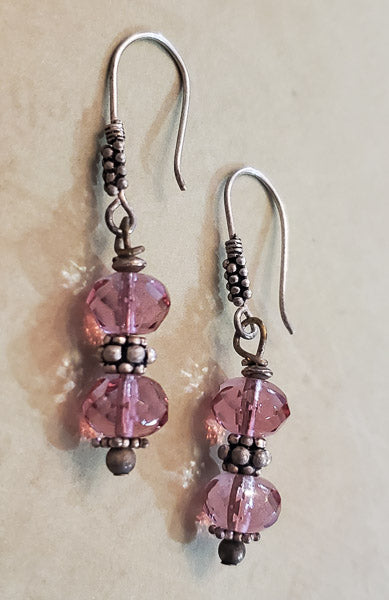 Sterling Silver Glass Earrings