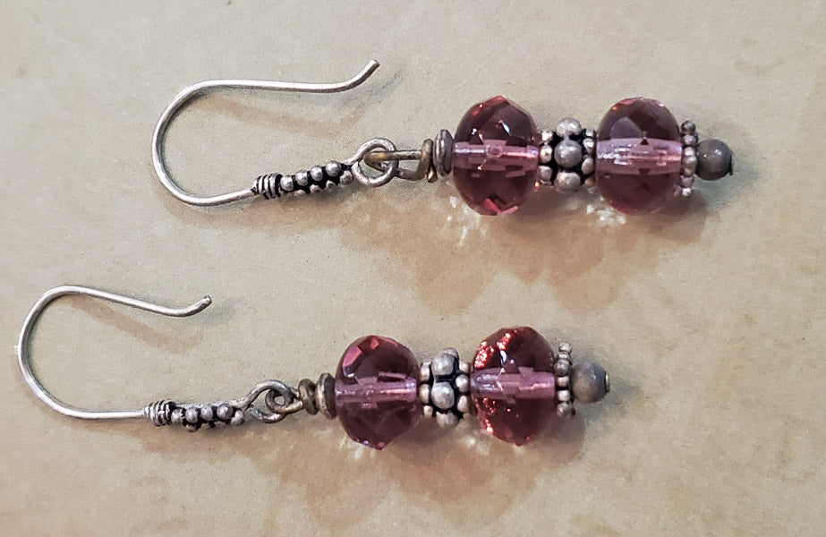 Sterling Silver Glass Earrings