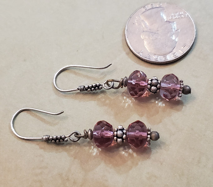 Sterling Silver Glass Earrings