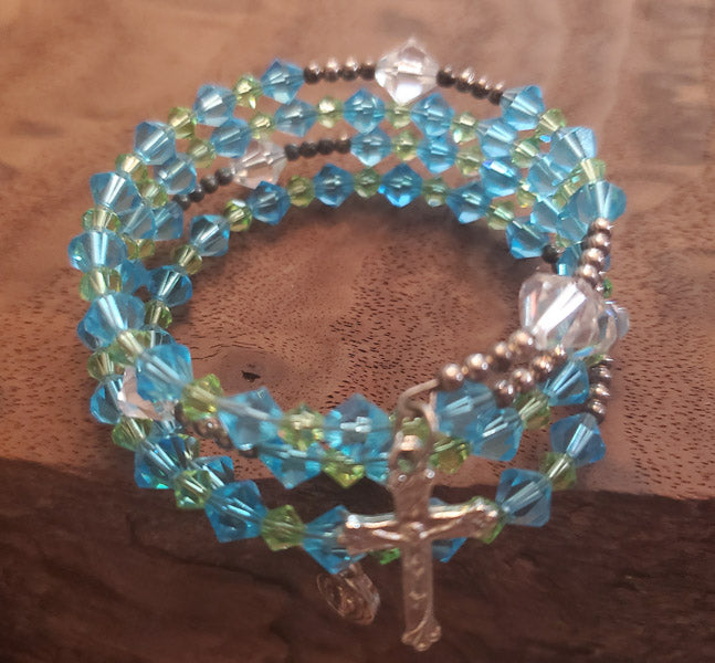 Religious Crystal Beaded Wrap Bracelet