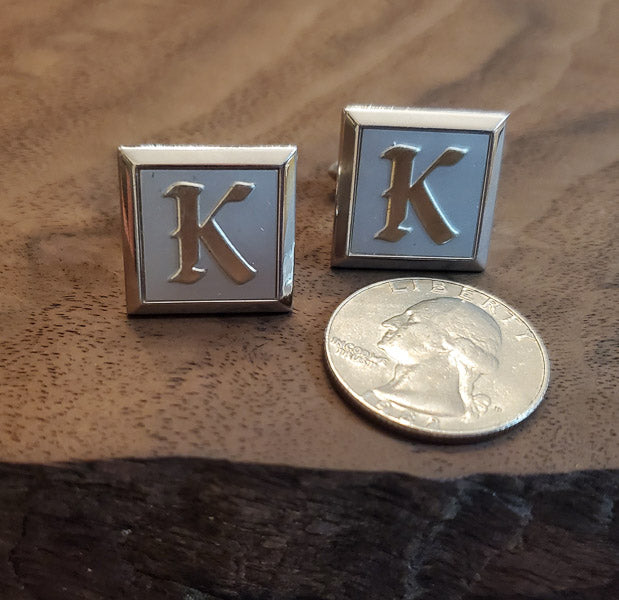Letter K Swank Vintage Cufflinks