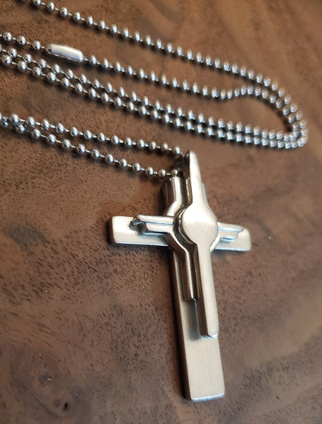 Thick Heavy Stainless Steel Cross Necklace