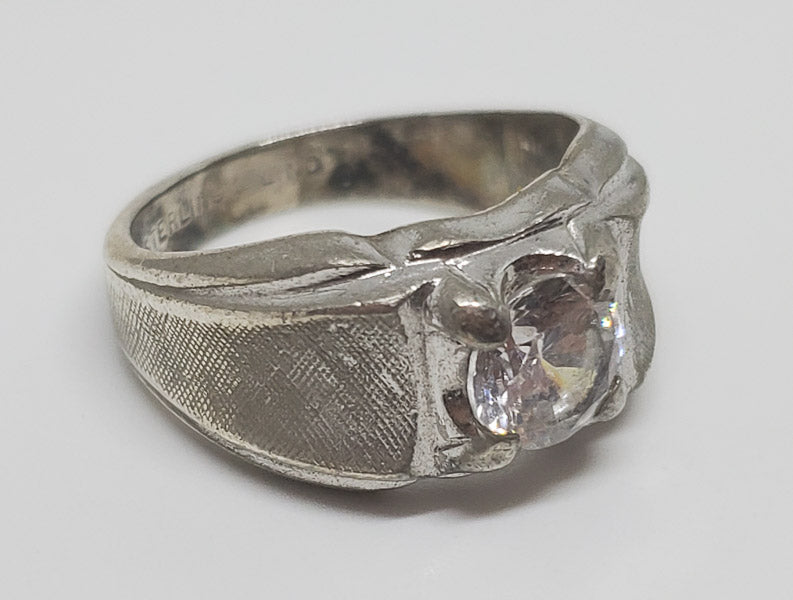 Signed Vintage Sterling Silver Ring Sz 7