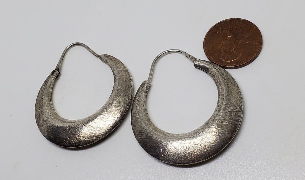 Satin Finished Sterling Silver Earrings