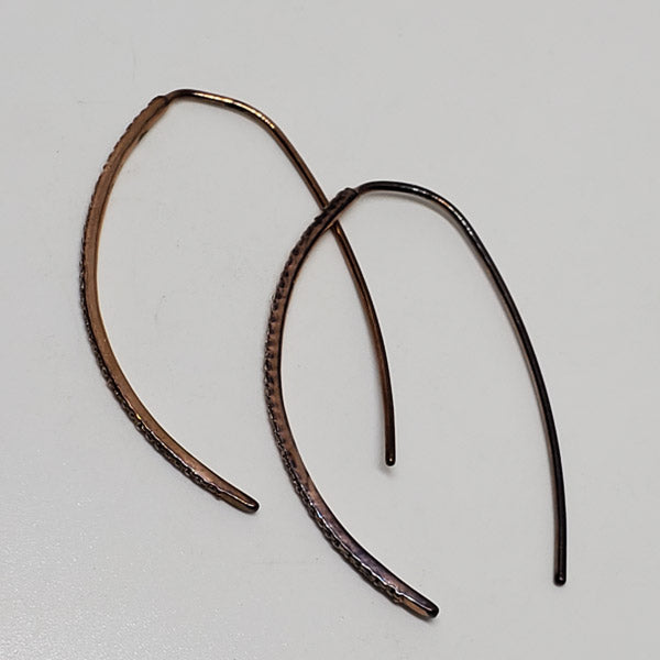Rhinestone Rose Gold Tone Hook Earrings