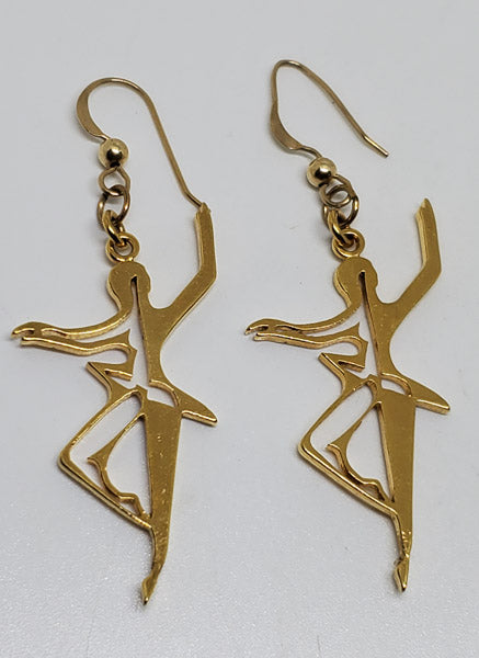 Peace Prone 14KGF Gold Filled Dangle Ballet Earrings