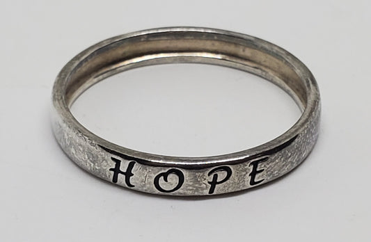 Hope Sterling Silver Classic Band/Ring sz 9
