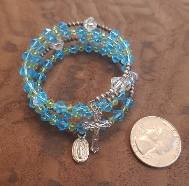 Religious Crystal Beaded Wrap Bracelet