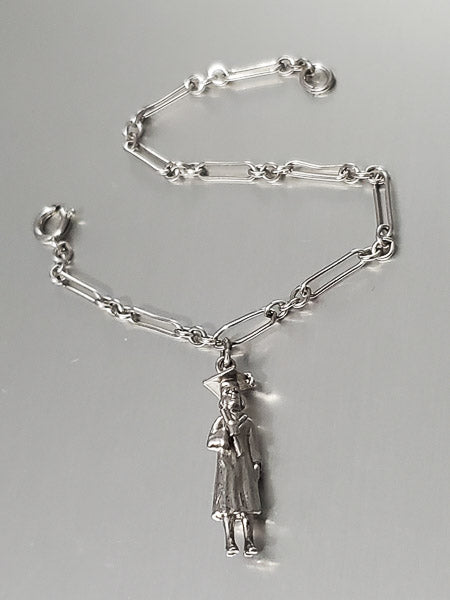3670-Vintage Sterling Silver Charm Bracelet