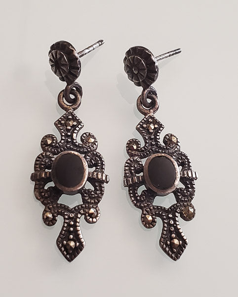 3412-Sterling Silver Drop Earrings