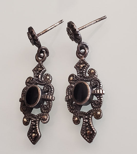 3412-Sterling Silver Drop Earrings