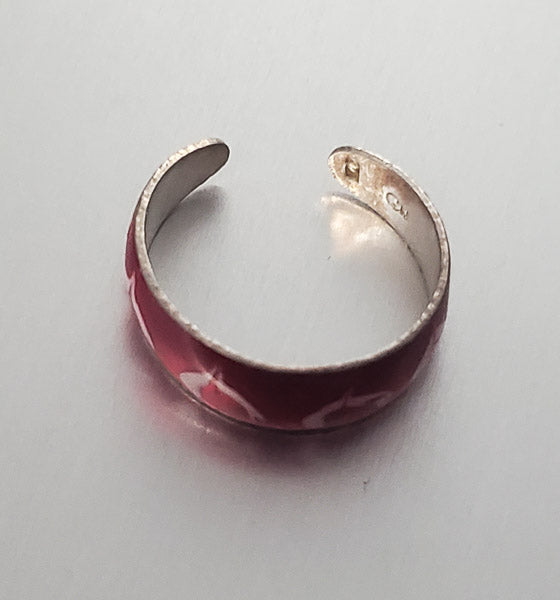 2904-Sterling Silver Enamel Adj Ring