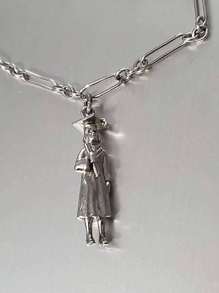 3670-Vintage Sterling Silver Charm Bracelet