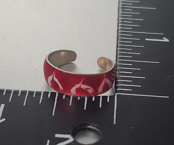 2904-Sterling Silver Enamel Adj Ring