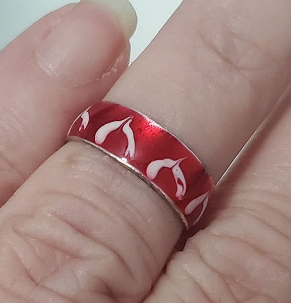 2904-Sterling Silver Enamel Adj Ring