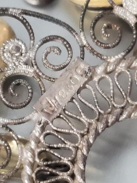 3726-Antique 830 Silver Norwegian Filigree Brooch