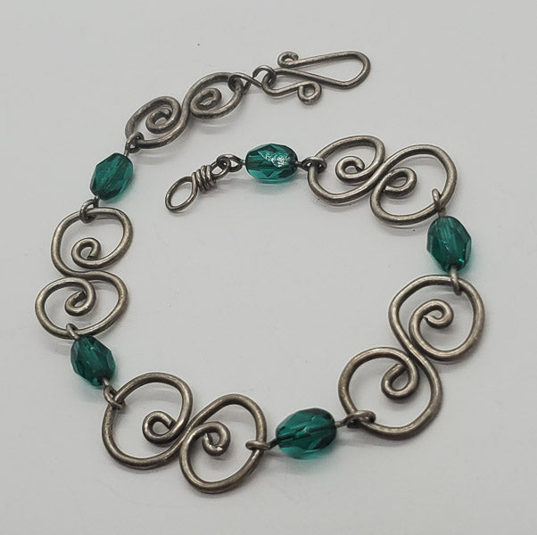Sterling Silver and Glass Bracelet