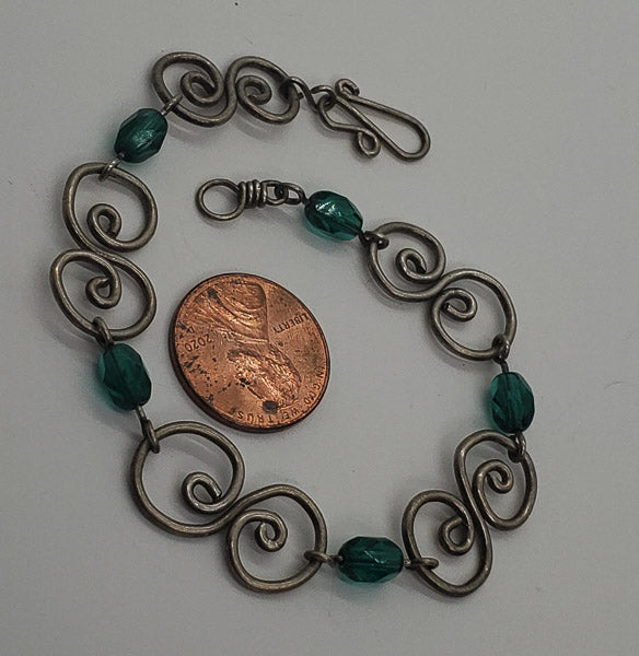 Sterling Silver and Glass Bracelet