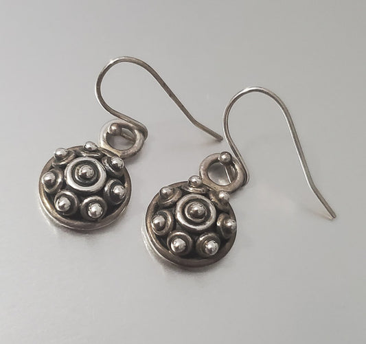 1223-DP India Sterling Silver Dangle Earrings