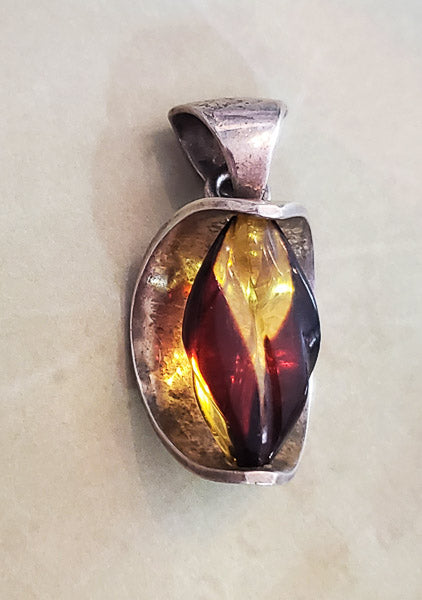 Neat Sterling Silver Resin Pendant