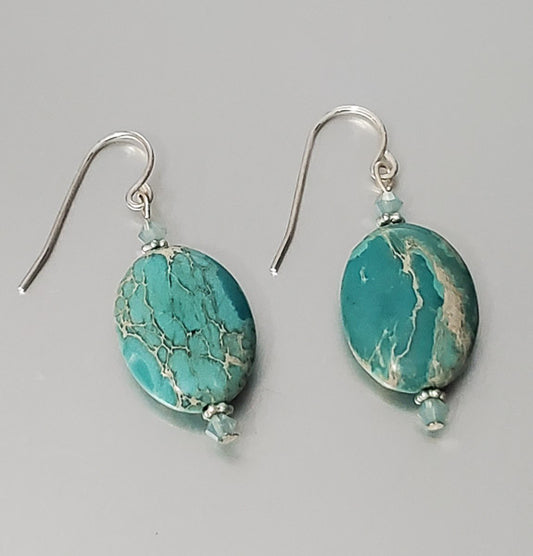 3754-Sterling Silver Stone Earrings