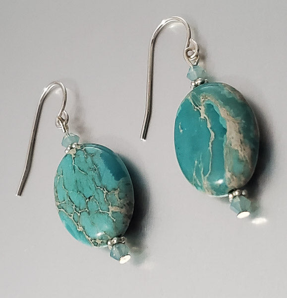 3754-Sterling Silver Stone Earrings
