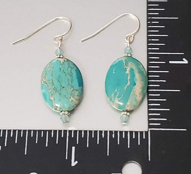 3754-Sterling Silver Stone Earrings