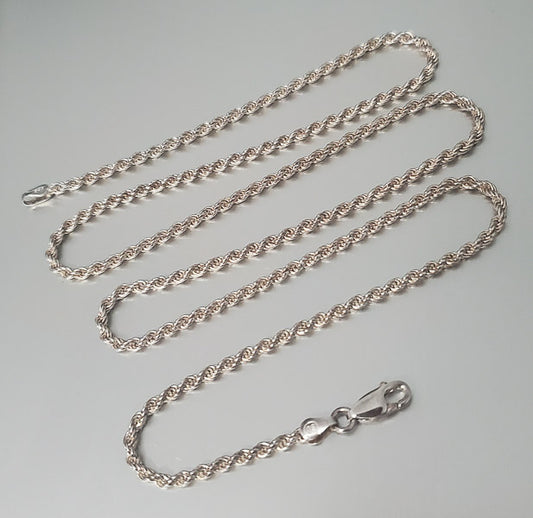 1471-25" Italy Sterling Silver Rope Chain