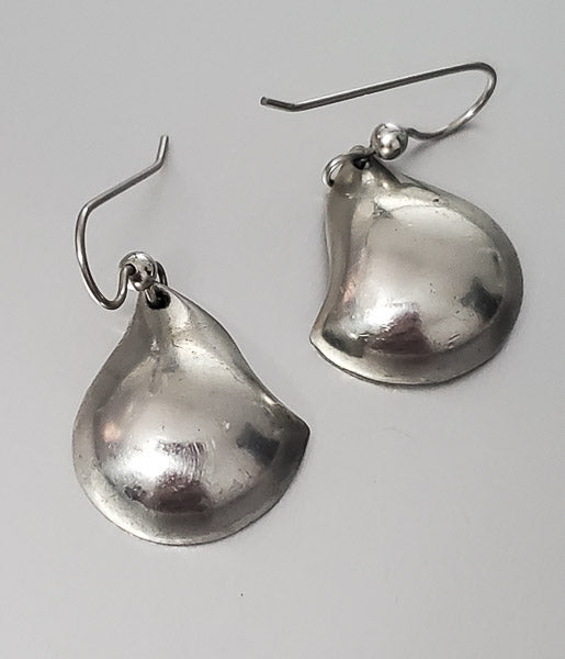 3764-Vintage Bergere Silver Tone Earrings