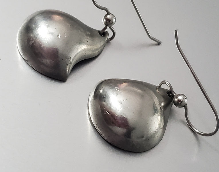 3764-Vintage Bergere Silver Tone Earrings