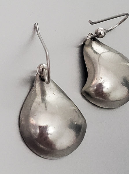 3764-Vintage Bergere Silver Tone Earrings