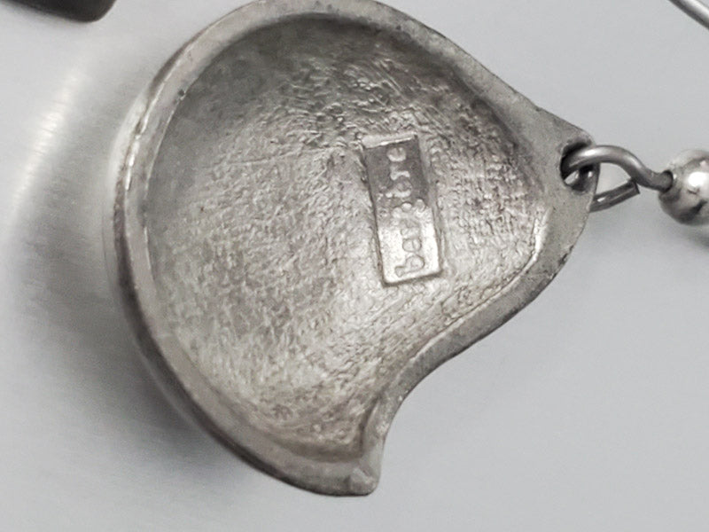 3764-Vintage Bergere Silver Tone Earrings